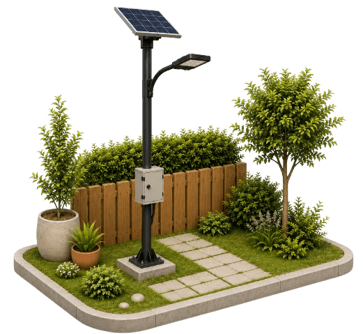 Mockup 3D Lampu Jalan Tenaga Surya KKN-T IDBU 52 UNDIP